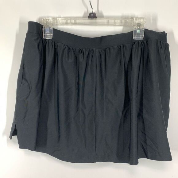 Ocean Dreams Signature Women's Elastic Waist Mini Swimsuit Skirt Black Size 22 - Picture 7 of 7